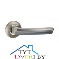 Ручка дверная Виола на круглой розетке (Loсkit) (SN/PC)