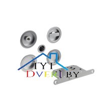 Комплект WC для раздвижных дверей c 2мя ручками и вертушками круглые + замок WC (D50 WC ПРОФИЛЬ) хром мат