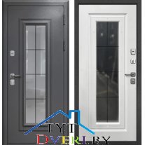 Гарда 9 Букле графит Ковка стеклопакет Букле графит - Белый матовый